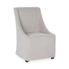 Warwick Upholstered Rolling Dining Chair in Stone Beige