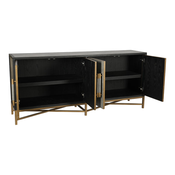 Mako Small Sideboard in Grey with Gold Accents