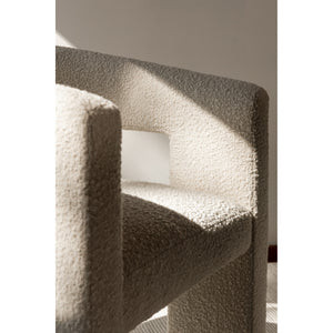 Moe's Elo Sculptural White Armchair
