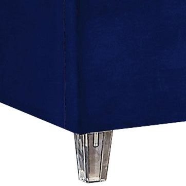 Fredrick Twin Bed In Navy Velvet