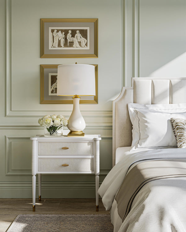 Lynton Cream Table Lamp In Cream Crackle & Brass