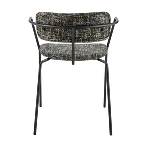 Alivia KD Chenille Dining Side Arm Chair, Allure Gray