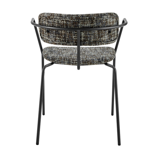 Alivia KD Chenille Dining Side Arm Chair, Allure Gray