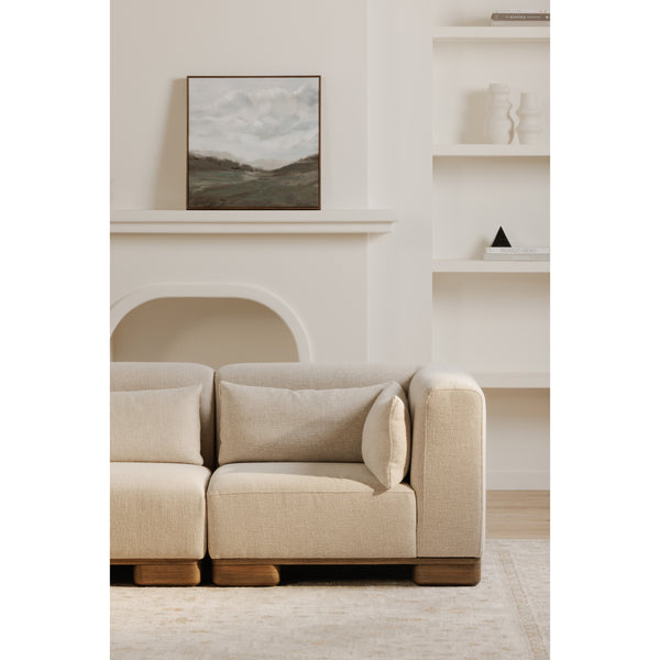Moe's June Corner Chair in Oatmeal Beige
