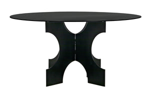 Element Dining Table, Black Metal
