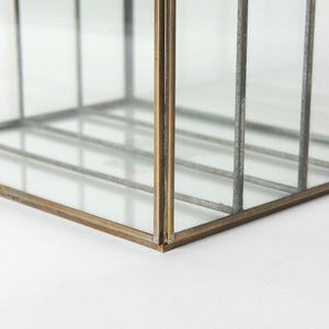 Fred 9.1L x 7.9W x 7.9H Gold Metal and Glass File Folder