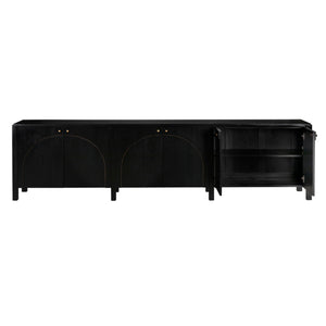 Weston Sideboard, Hand Rubbed Black with Light Brown Trim