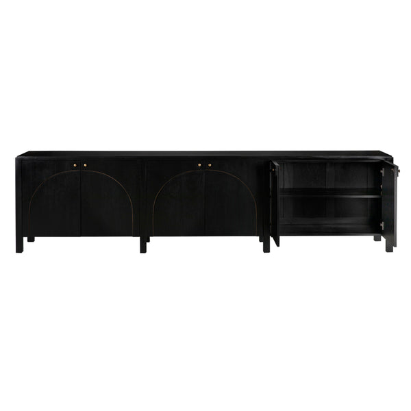 Weston Sideboard, Hand Rubbed Black with Light Brown Trim