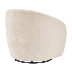 Regina Velvet Swivel Accent Arm Chair, Dainty Cream