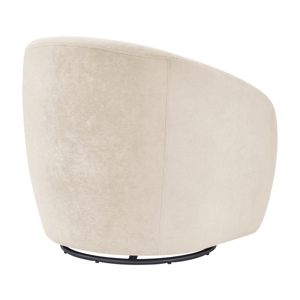 Regina Velvet Swivel Accent Arm Chair, Dainty Cream