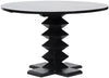 Zig-Zag Dining Table, 48" Diameter, Hand Rubbed Black