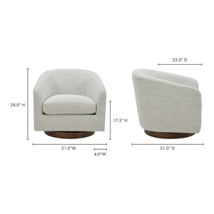 Moe's Oscy Swivel Chair in Splashed White