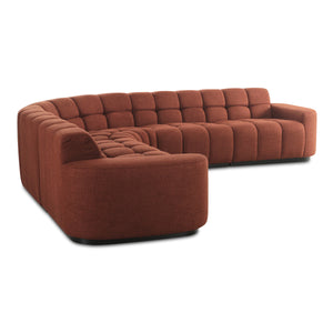 Moe's Roman L-Shaped Sectional in Rust, Modern Vintage