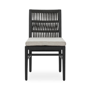 Westville Outdoor Dining Chair Set of 2 - Black Mahogany with Olefin Fabric