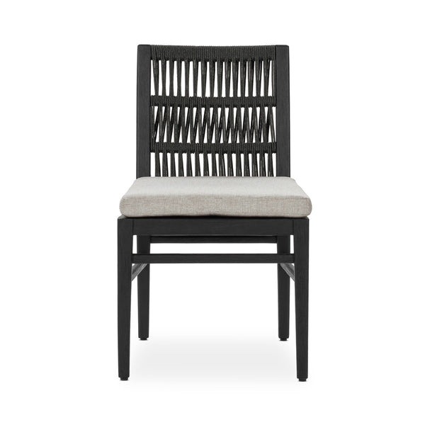 Westville Outdoor Dining Chair Set of 2 - Black Mahogany with Olefin Fabric