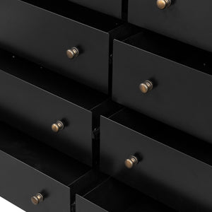 Belmont 8 Drawer Metal Dresser In Black