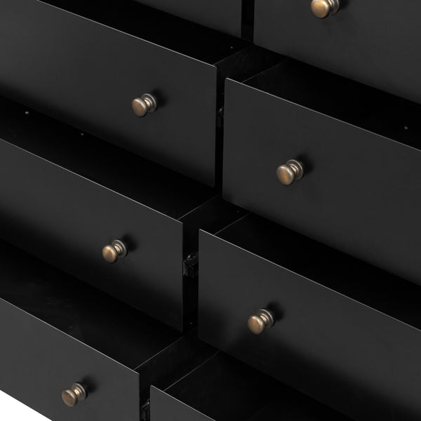 Belmont 8 Drawer Metal Dresser In Black