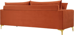 Lucy Sofa In Cognac Velvet
