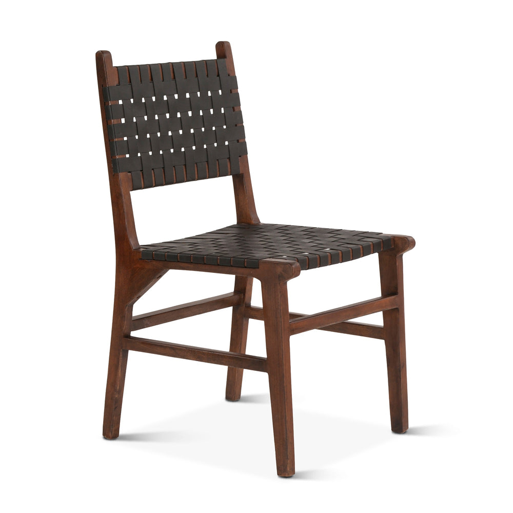 Palermo Dining Chair 18" Black Leather