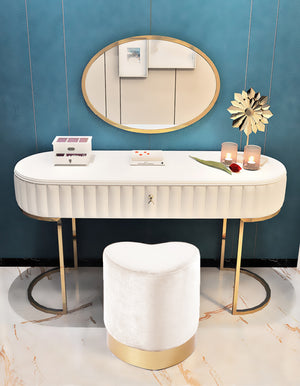 Kristopher Ottoman/Stool In Cream Velvet