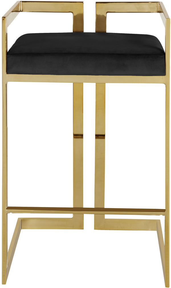 Winifred Stool In Black Velvet and Gold