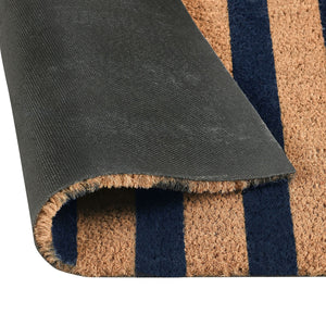 Striped Doormat 24x57 - Eco-Friendly Coconut Fiber, Navy/Natural
