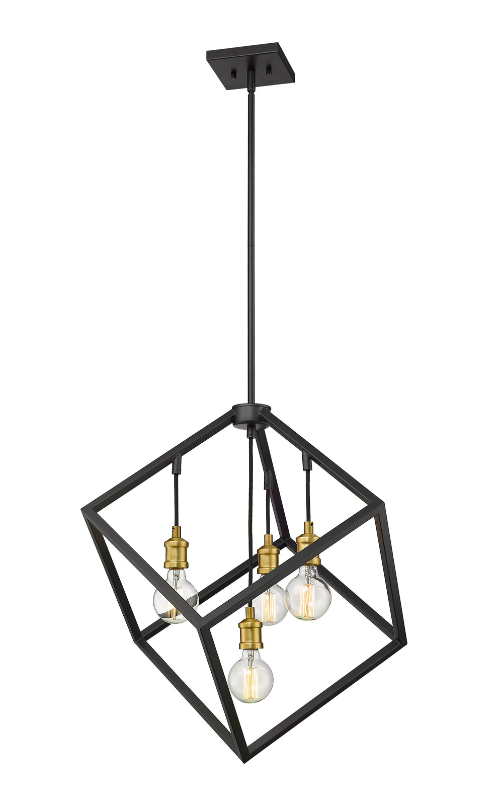 Vertical 4 Light Pendant in Bronze + Olde Brass Finish