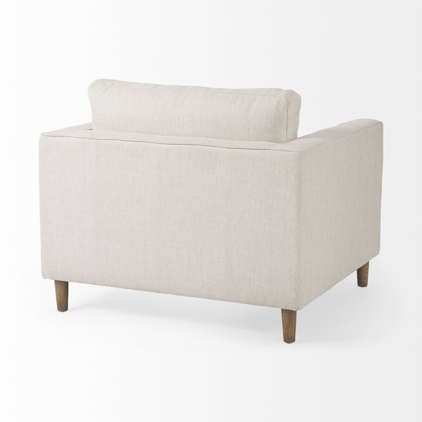 Loretta 40.7L x 36.2W x 33.9H Cream Fabric Chair W/ Two Bolster Cushions