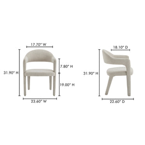 Martens Beige Dining Chair with Barrel Back