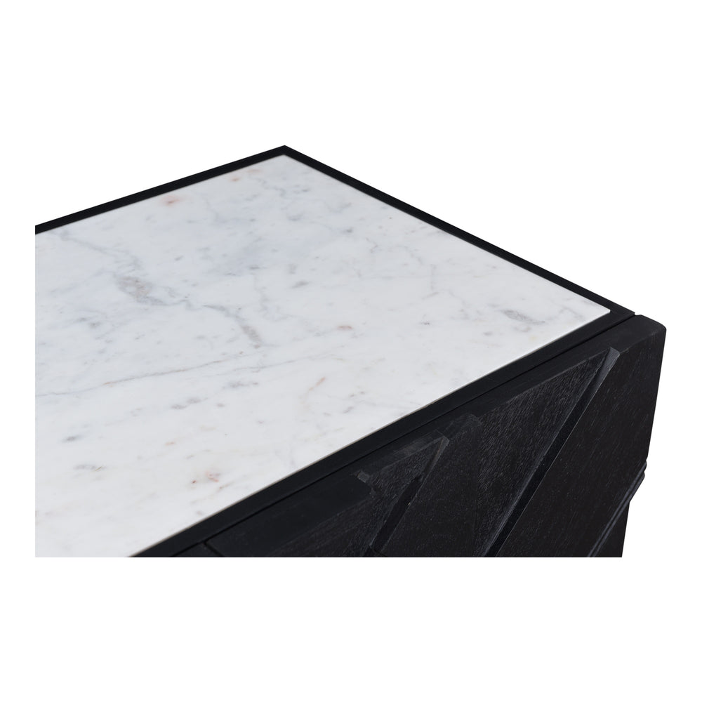 Moe's Kattan Sideboard Black with Marble Top