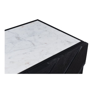 Moe's Kattan Sideboard Black with Marble Top
