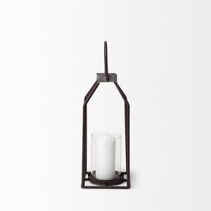 Kingston II Small Rustic Metal Framed Table Candle Holder