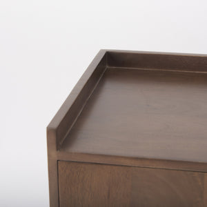 Lillie 36.0L x 16.0W x 32.0H Medium Brown Wood 2 Door Tray Top Accent Cabinet