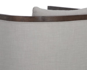 CHLOE LOUNGE CHAIR - DISTRESSED BROWN - LINOSO LIGHT GREY