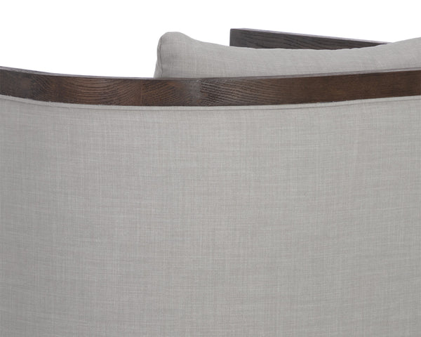 CHLOE LOUNGE CHAIR - DISTRESSED BROWN - LINOSO LIGHT GREY