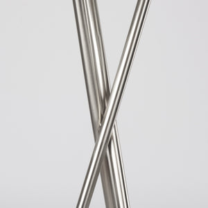 Ambrose 20.0L x 20.0W x 61.8H Silver Metal W/Beige Fabric Shade Floor Lamp