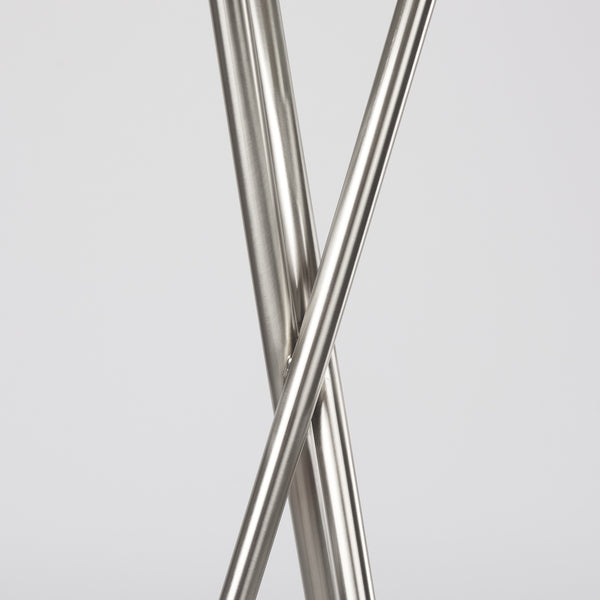 Ambrose 20.0L x 20.0W x 61.8H Silver Metal W/Beige Fabric Shade Floor Lamp