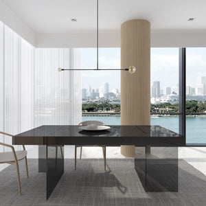 Reese Modern Dining Table in Grey High Gloss