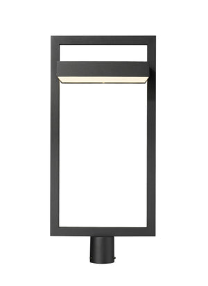 Luttrel 1 Light Outdoor Post Mount Fixture in Black Finish