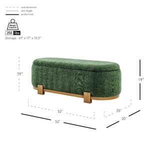 Ayleen Chenille Storage Bench, Seneca Green 