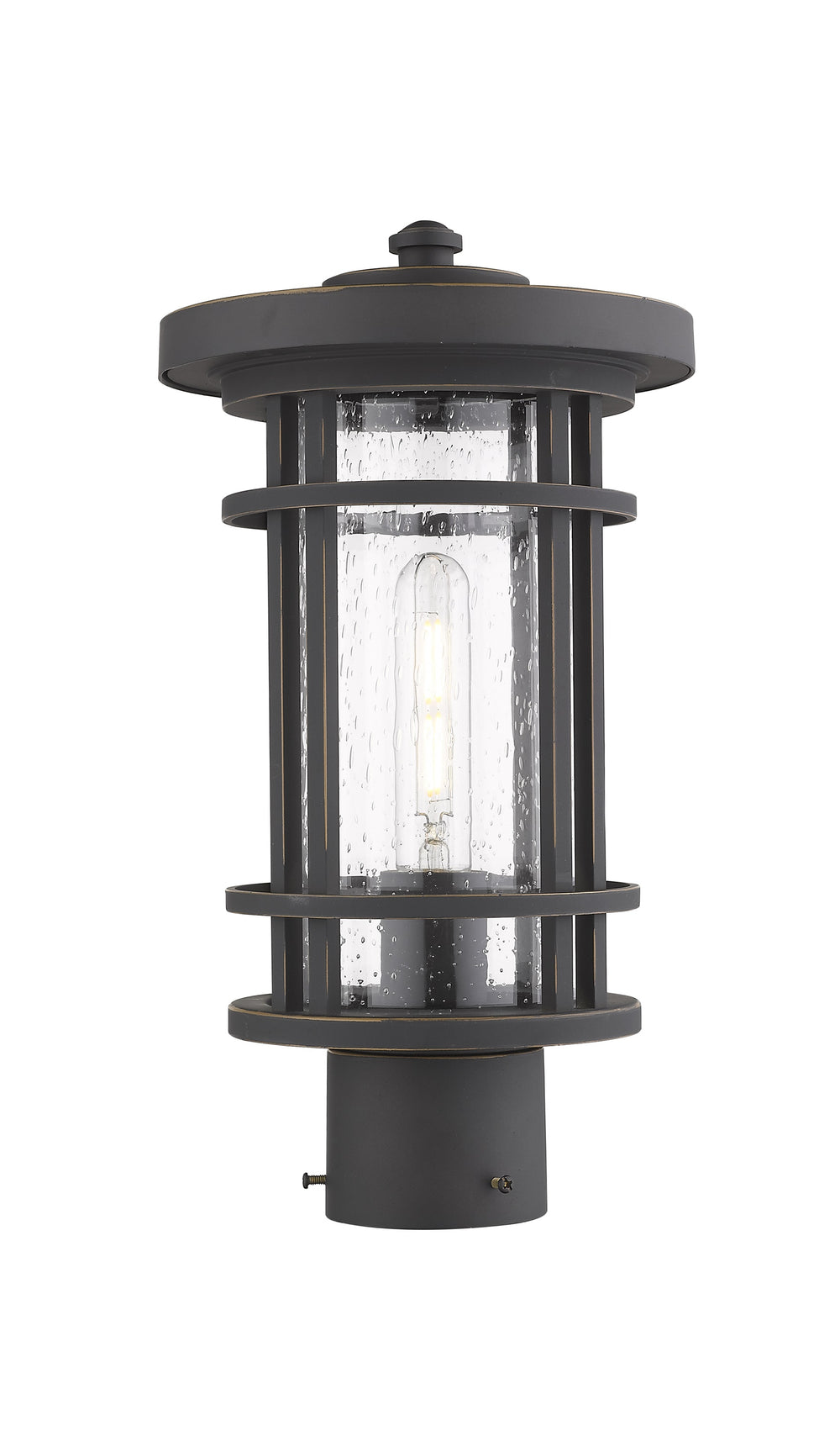 Jordan 1 Light Outdoor Post Mount Fixture in Oil Rubbed Bronze Finish