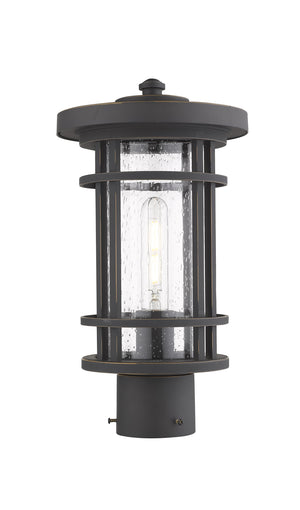 Jordan 1 Light Outdoor Post Mount Fixture in Oil Rubbed Bronze Finish