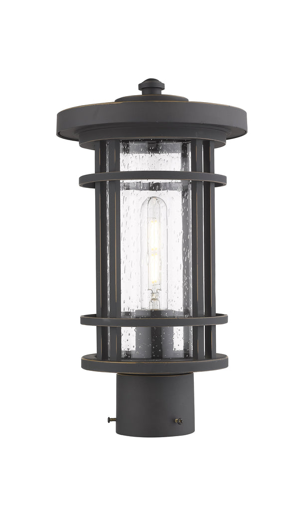 Jordan 1 Light Outdoor Post Mount Fixture in Oil Rubbed Bronze Finish