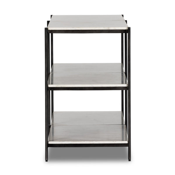 Felix Large Console Table - Hammered Grey W/Clear Powder Coat