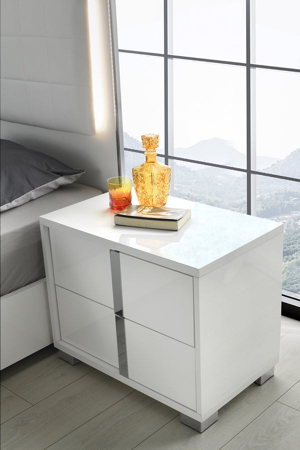 Giulia Night Stand Left Facing in White