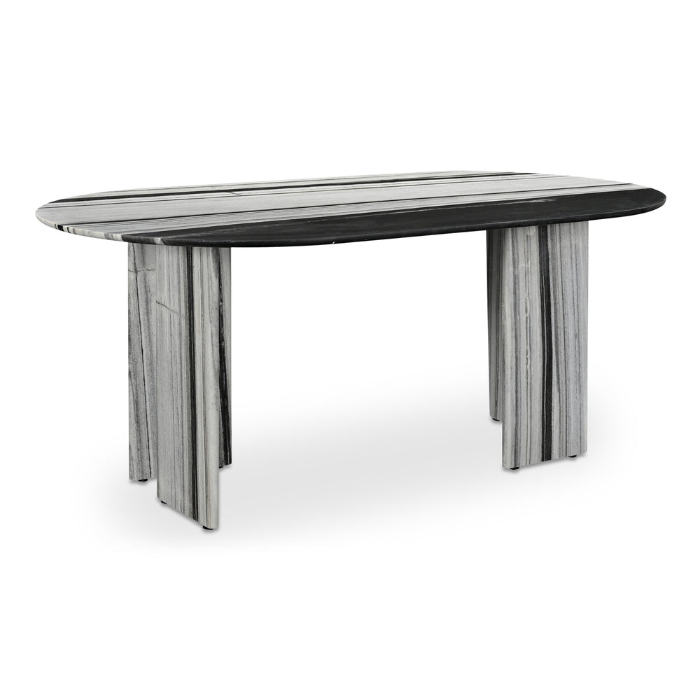 Celia Oval Dining Table in Panda Marble