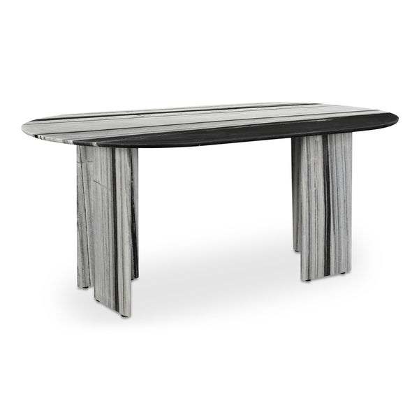 Celia Oval Dining Table in Panda Marble