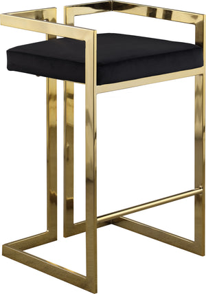 Winifred Stool In Black Velvet and Gold