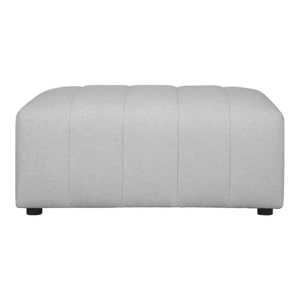 Moe's Lyric Beige Ottoman with Channel Stitching