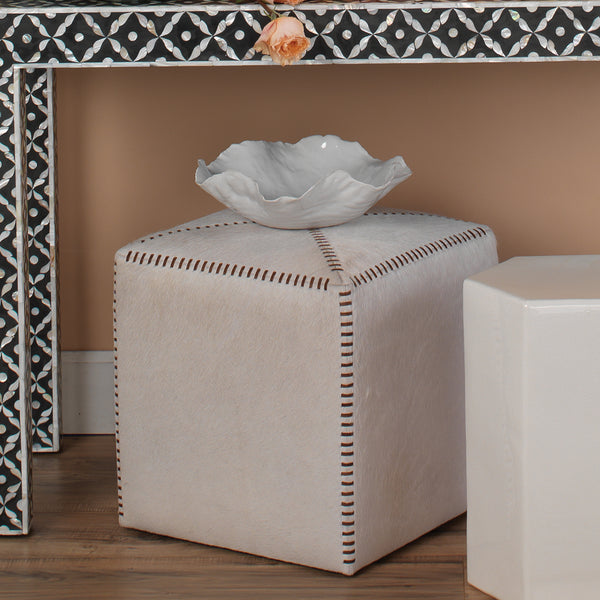 Peony  Ceramic Decorative Bowl, White